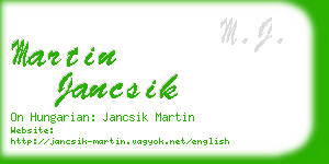 martin jancsik business card